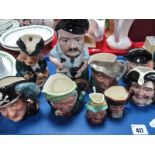 Six Royal Doulton Character Jugs, three others:- One Tray