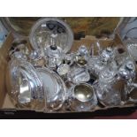 A Mixed Lot of Assorted Plated Ware, including highly decorative four piece tea set, butter dish,