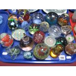 Isle of Wight, Mdina, Caithness 'Nova' Millefiore and Other Glass Paperweights:- One Tray