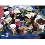 Toby Jugs - Sylvac, Tony Wood, Shorter, Artone, Tony Wood tea pots, etc:- One Tray