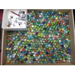 A Quantity of Marbles, military badges, etc.