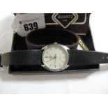 Longines: A Gent's Wristwatch, the signed dial with line markers and date aperture (movement unseen)