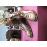 A Pair of Victorian Ladies Leather Boots, marked "Fortnum & Mason Ltd Piccadilly. W.".