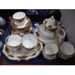 A Royal Albert 'Old Country Roses' Tea Service, twenty three pieces:- One Tray