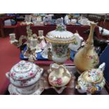 Continental Candelabra, (damage), campagna urn, Austrian vase, Hammersley teapot, Whieldon tureen,