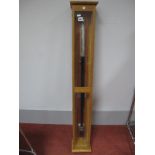 Philip Harris of Birmingham Stick Barometer, in black lacquer, with chrome mounts, approximately