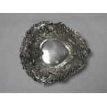 A Decorative Hallmarked Silver Bon Bon Dish, of heart shaped pierced design.