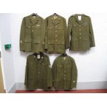 Five Post War British No. 2 Tunics and Uniforms, including Royal Military Police.