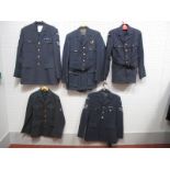 Five Post War RAF Tunics, Uniforms.