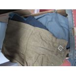 Ten Mid XX Century and Later Military Related Trousers, British noted.