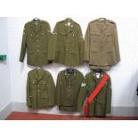 Six Post War No. 2 British Army Uniforms, Tunics, including Royal Engineers, Prince of Wales Own
