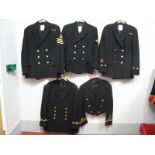 Five Post War Royal Navy Tunics, Jackets.