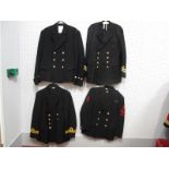 Four Mid XX Century and Later Royal Navy Uniforms, Jackets.