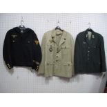 Three Reproduction Third Reich Tunics, including Kreigsmarine.