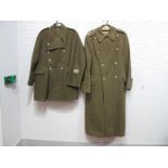 Two Post War British Navy Overcoats.