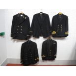 Five Post War British Naval Tunics/Jackets, sometimes with trousers, Royal Naval Reserve