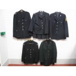 Five Post War Police and Associated Uniforms, Tunics, including Royal Ulster Constabulary.