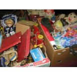 Star Pond Yacht, mid XX Century wooden toys, CA2 Hornby Acute Angle Crossing, soft toys, etc:- Two