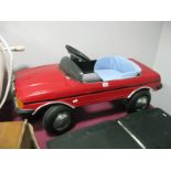 A Child's Electric Red Mercedes Pedal Car, wheels moulded 'Young Master' and number plate M (body