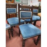 Early XX Century Matched Set of Seven Chairs, with upholstered back and seats on turned legs.