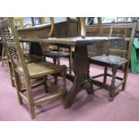 Rupert Griffiths of Brailsford Oak Rectangular Topped Dining Table, with tapering trestle supports