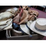 Red Back Boots, hats, wicker ware, etc:- One Box plus two rugs.