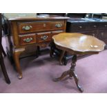 A Late XX Century Lowboy Chest of Two Drawers, on cabriole legs, 76.5cm wide, similar wine table. (