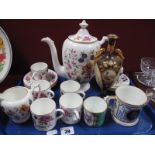 A Coalport 'San Remo' Coffee Service, of fourteen pieces including coffee pot. Coalport China vase