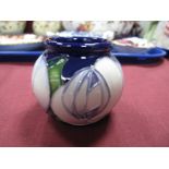 A Moorcroft Miniature Vase, painted in the 'White Rose' pattern, designed by Emma Bossons, shape