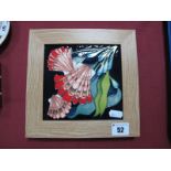 A Moorcroft Plaque, decorated in the 'Trial' Shells pattern, dated 11.7.18, impressed and painted