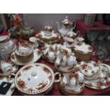 Royal Albert 'Old Country Roses' Dinner and Teaware, comprising:- 8 dinner plates, 6 side plates, 17