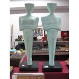 A Pair of Male and Female 'Oscar' Figures, on rectangular bases, 62cm high. (2)