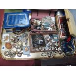 A Mixed Lot of Assorted Costume Jewellery, including; floral brooches, imitation bead necklaces,