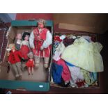 A Small Quantity of Mid XX Century and Later Dolls and Dolls Clothing.