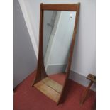 Pedersen and Hanson, circa 1960's Framed Wall Mirror, of rectangular form. having shelf to base,