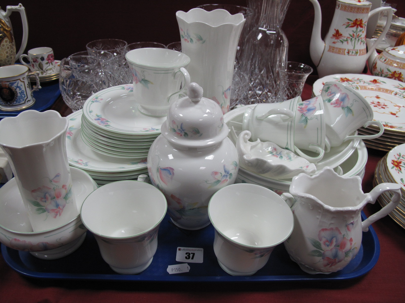 Aynsley 'Little Sweetheart' Table China, of approximately twenty eight pieces:- One Tray