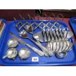 A Pair of Hallmarked Silver Handled Salad Servers, together with a hallmarked silver handled
