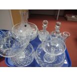 Stuart, Thomas Webb, Webb Corbett, pair of 'Georgian Crystal' decanters and other glass ware:- One