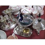 Assorted Plated Ware, including goblets, vases, teapot, jug and sugar bowl on stand, pair of