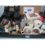 Enamelled Eggs, Country Artists birds, Crown Derby teddy bear, Blue Peter annuals, carved mineral