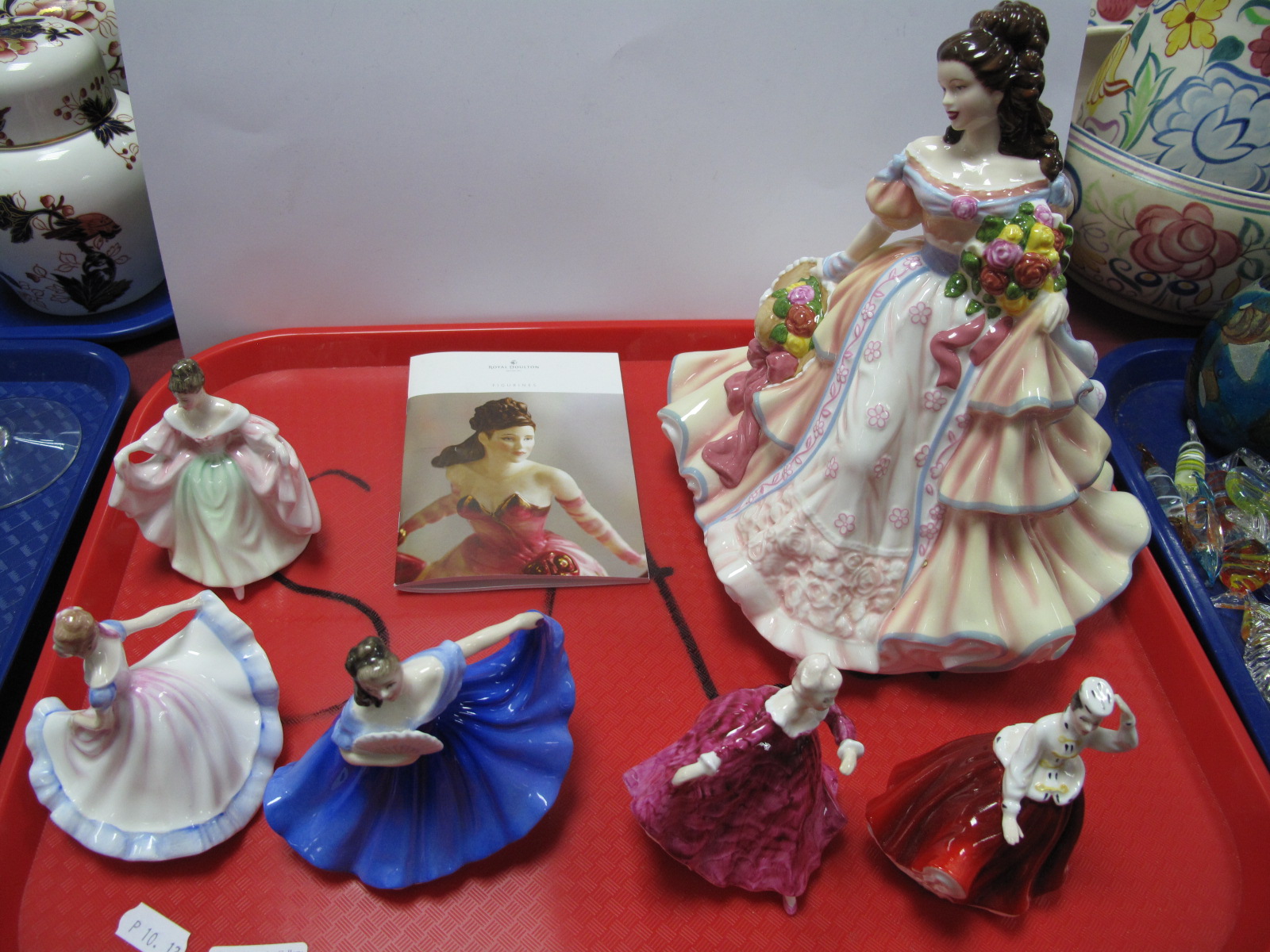 Royal Doulton Figurines, 'Summer's Belle' HN 5107, five others smaller:- One Tray