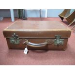 A "The Athletic Stores" Bridge St Belfast Vintage Travelling Case, initialled "M Mc K", lid 51cm