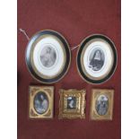 Five Prints of Society Ladies, in elegant frames. (5)