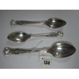 Three Silver Spoons, London Hallmarks, with other marks for the Shah of Iran.