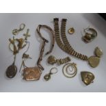 Heart Shape and Other Locket Pendants, including "9ct BK-Ft", wristwatch bracelets,dress ring,