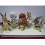 Beswick Beatrix Potter Figures, Tommy Brock, Mrs Rabbit, Lady Mouse, Mr Benjamin Bunny, Squirrel
