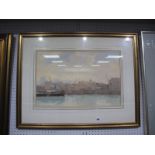 Roy Perry (British 1935-93), Dutch Barge Bermondsey Wall, watercolour, signed lower right, Century
