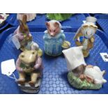 Beswick Beatrix Potter Figures, Mr Benjamin Bunny and Peter Rabbit, 'Aunt Pettitoes', 'Amiable