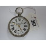 A Railway Timekeeper Pocket Watch, 'Specially Adjusted C Fish, Kingsland N'.