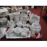 Aynsley 'Wild Tudor' China ware including, table lamp, vases, lidded jars:- One Tray